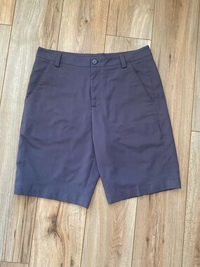 Puma Men's Flat-Front Dark Navy Athletic Shorts